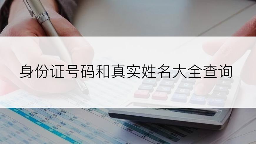 身份证号码和真实姓名大全查询