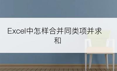 Excel中怎样合并同类项并求和