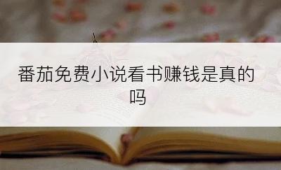 番茄免费小说看书赚钱是真的吗