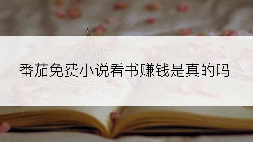 番茄免费小说看书赚钱是真的吗