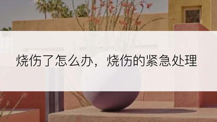 烧伤了怎么办，烧伤的紧急处理