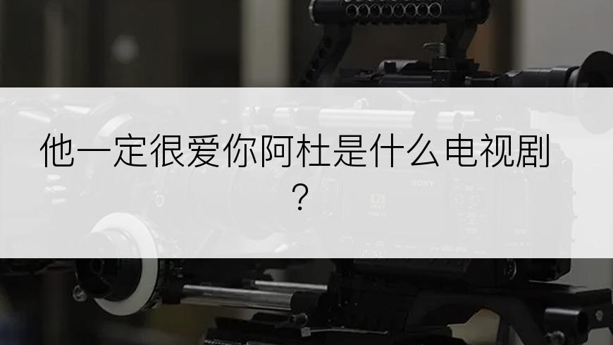 他一定很爱你阿杜是什么电视剧？