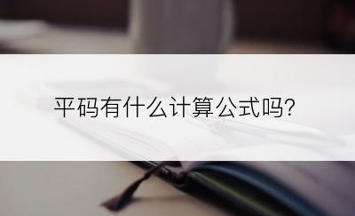 平码有什么计算公式吗？