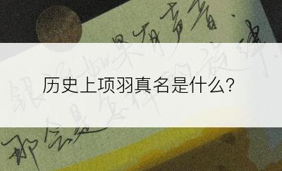 历史上项羽真名是什么？