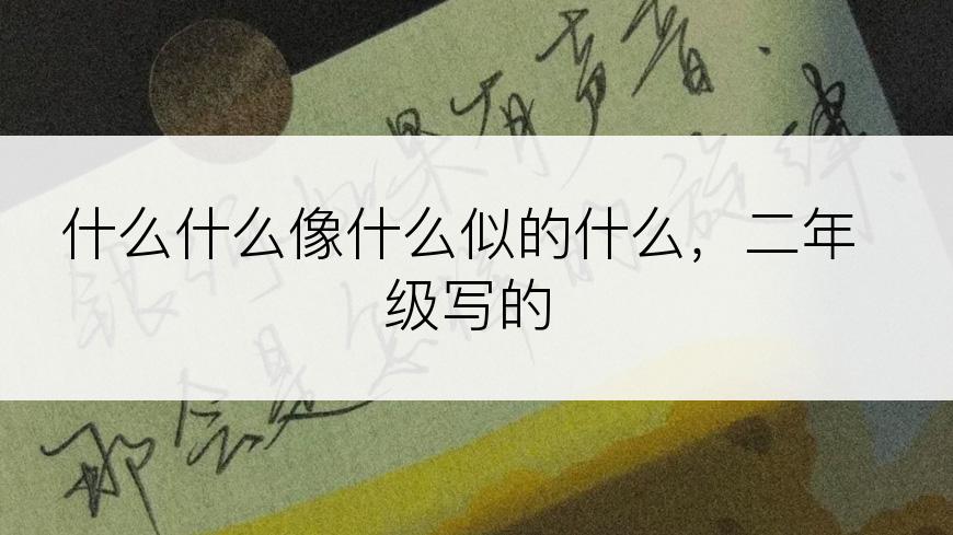 什么什么像什么似的什么，二年级写的