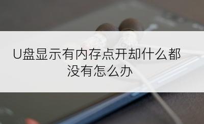 U盘显示有内存点开却什么都没有怎么办
