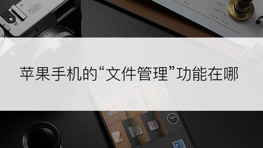 苹果手机的“文件管理”功能在哪