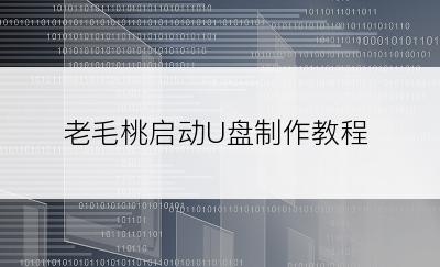 老毛桃启动U盘制作教程