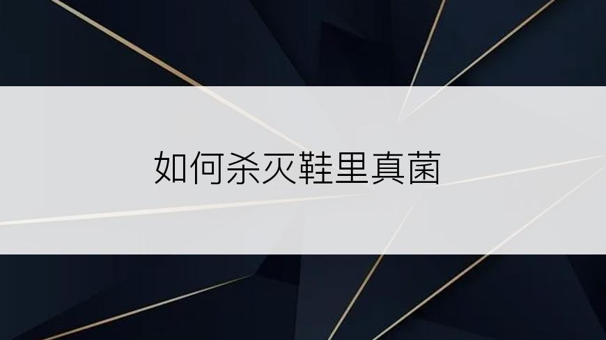如何杀灭鞋里真菌