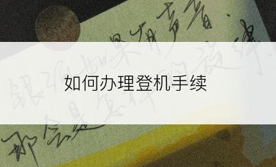 如何办理登机手续