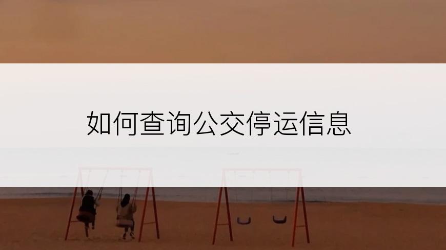 如何查询公交停运信息