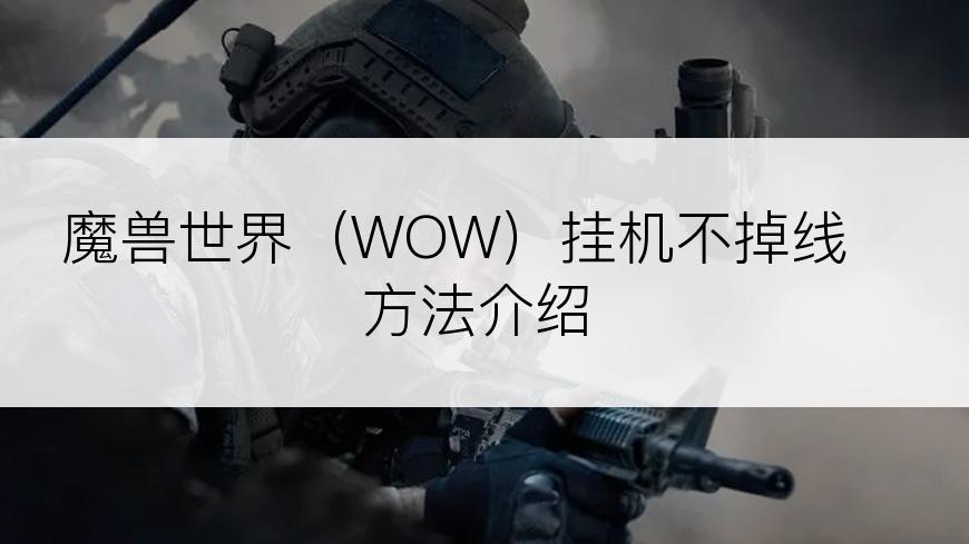 魔兽世界（WOW）挂机不掉线方法介绍