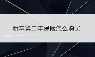 新车第二年保险怎么购买