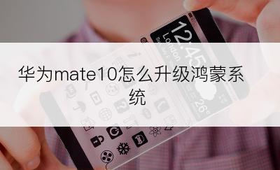 华为mate10怎么升级鸿蒙系统
