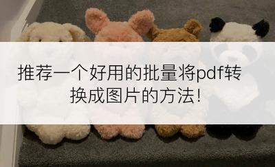 推荐一个好用的批量将pdf转换成图片的方法！