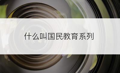 什么叫国民教育系列