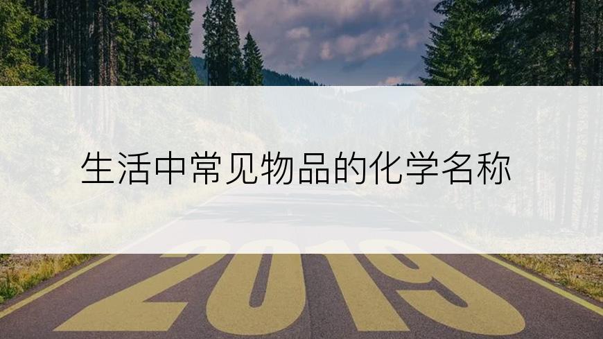 生活中常见物品的化学名称