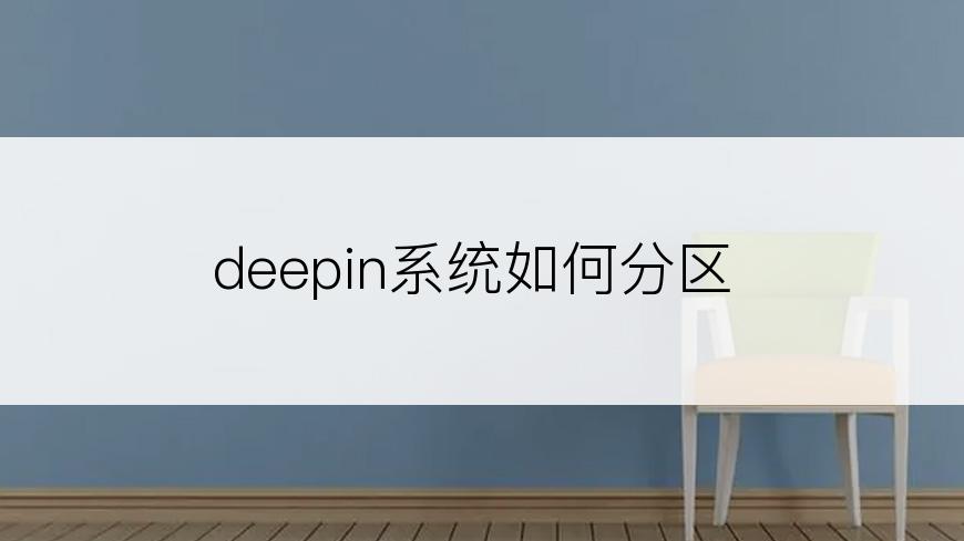 deepin系统如何分区