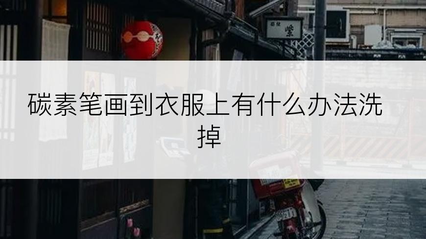 碳素笔画到衣服上有什么办法洗掉