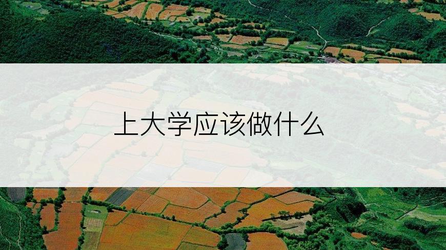 上大学应该做什么