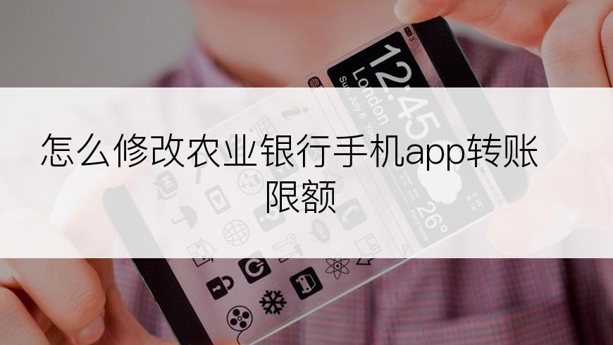 怎么修改农业银行手机app转账限额
