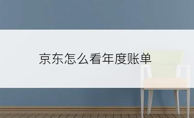 京东怎么看年度账单