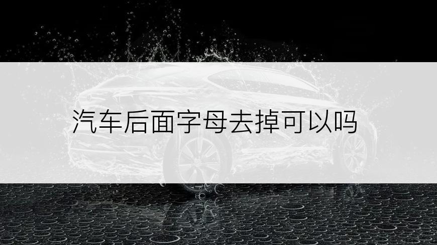 汽车后面字母去掉可以吗