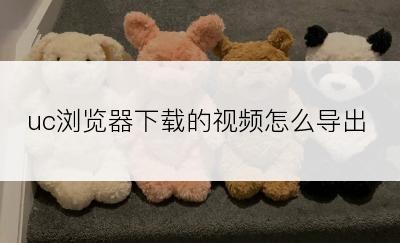uc浏览器下载的视频怎么导出