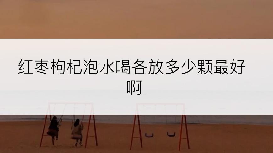 红枣枸杞泡水喝各放多少颗最好啊