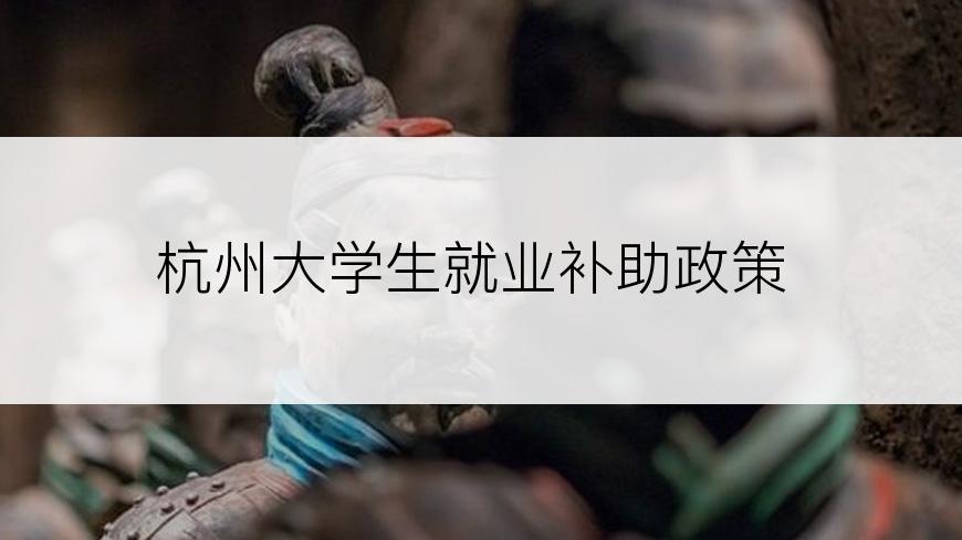 杭州大学生就业补助政策
