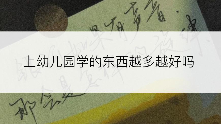 上幼儿园学的东西越多越好吗