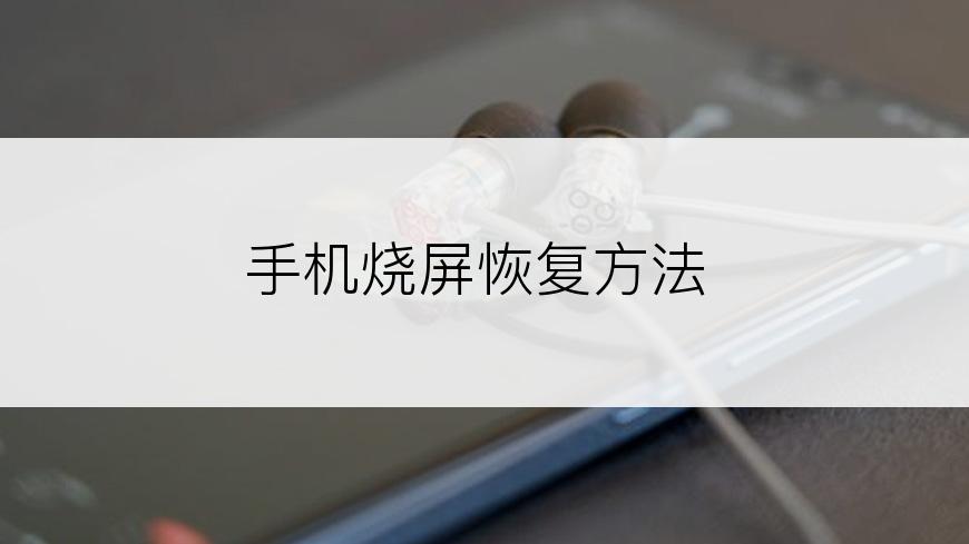 手机烧屏恢复方法