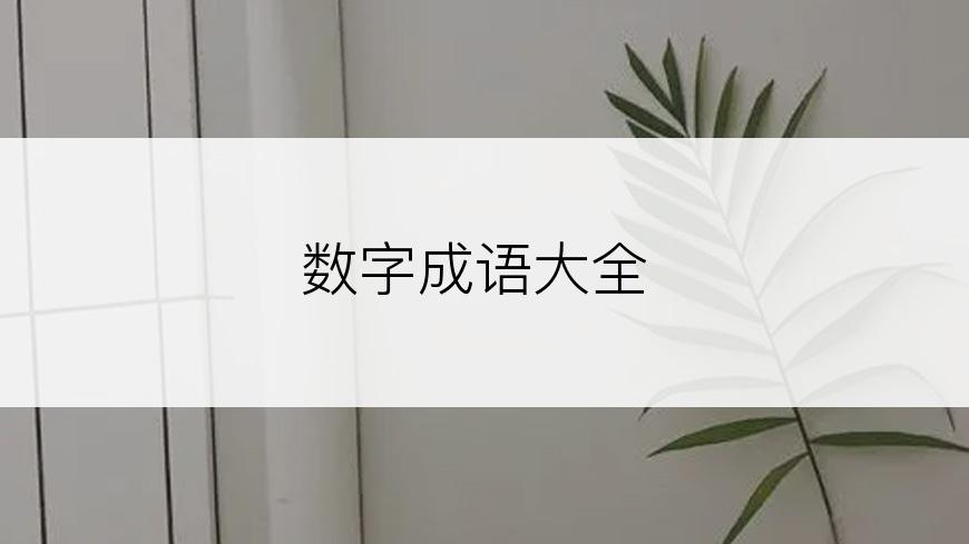 数字成语大全
