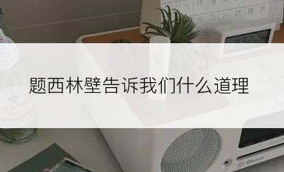 题西林壁告诉我们什么道理