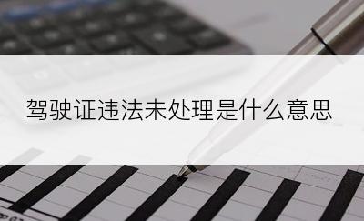 驾驶证违法未处理是什么意思
