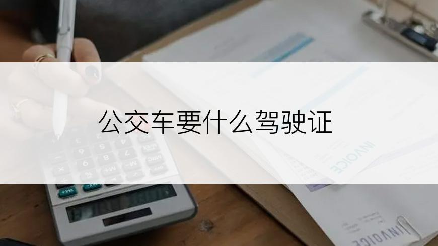 公交车要什么驾驶证
