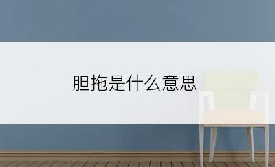 胆拖是什么意思
