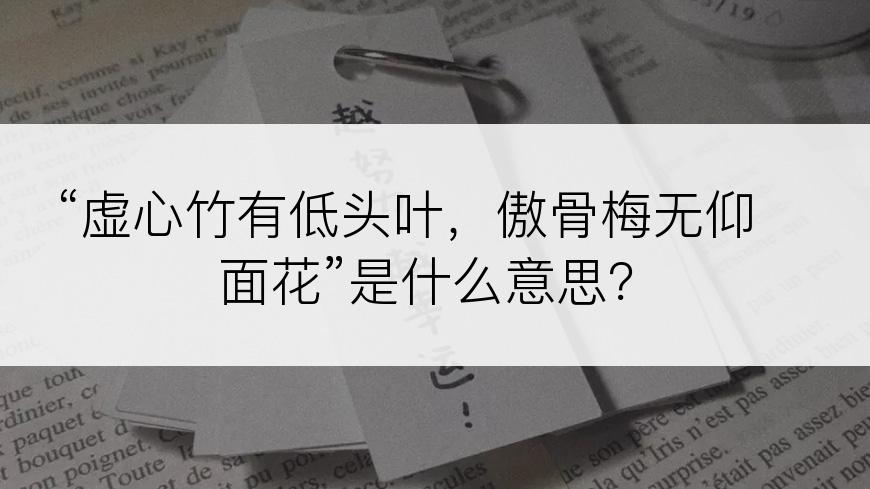 “虚心竹有低头叶，傲骨梅无仰面花”是什么意思？
