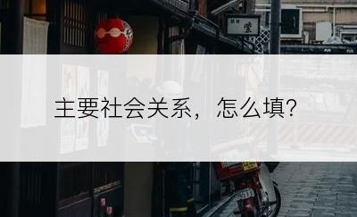 主要社会关系，怎么填？