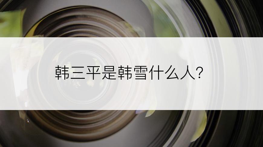 韩三平是韩雪什么人？
