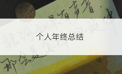 个人年终总结