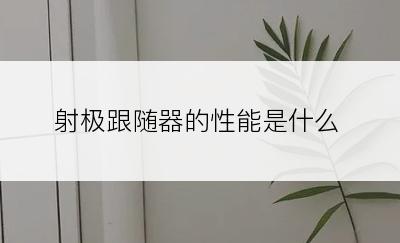 射极跟随器的性能是什么