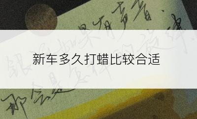 新车多久打蜡比较合适