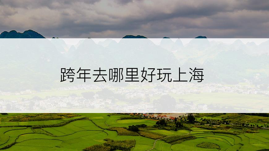 跨年去哪里好玩上海