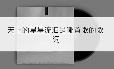天上的星星流泪是哪首歌的歌词