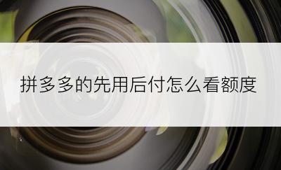拼多多的先用后付怎么看额度