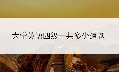 大学英语四级一共多少道题