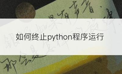如何终止python程序运行