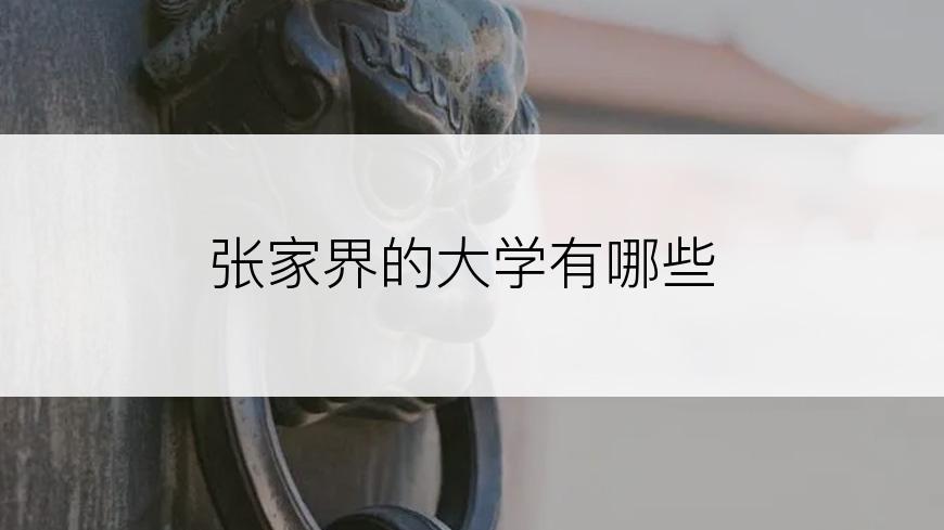 张家界的大学有哪些