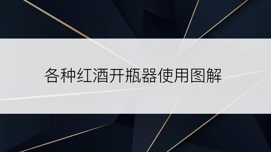 各种红酒开瓶器使用图解